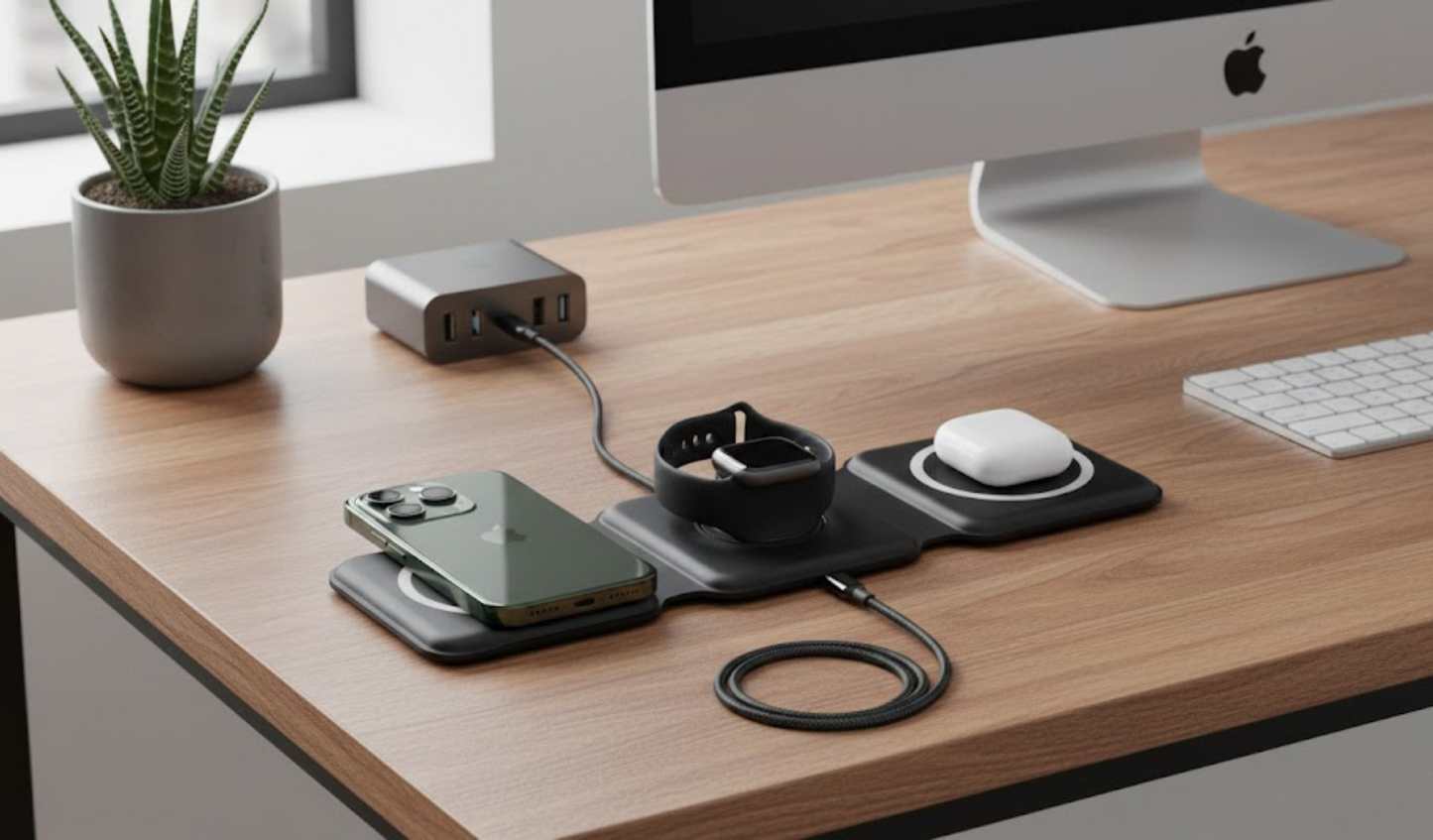 🍏 Diseñado para Apple Estación Imperium Pro™ 3-en-1 Plegable 💎📱